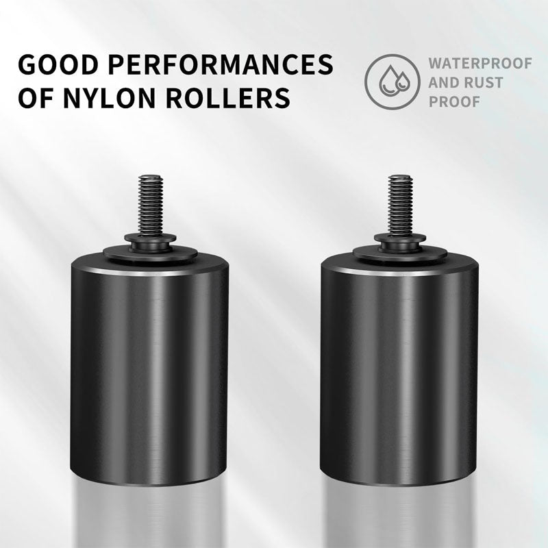 BowLift | 2 Pack Heavy Duty Slide Gate Guide Roller 3" Sliding Gate Black Nylon Roller Coloring Zinc Painted Sliding Gate Guide With L-Shape Bracket
