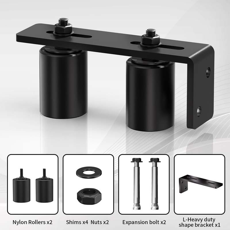 BowLift | 2" Slide Gate Guide Roller with L Rear Post Bracket Heavy Duty Sliding gate kit for Sliding Gates and Rolling Doors