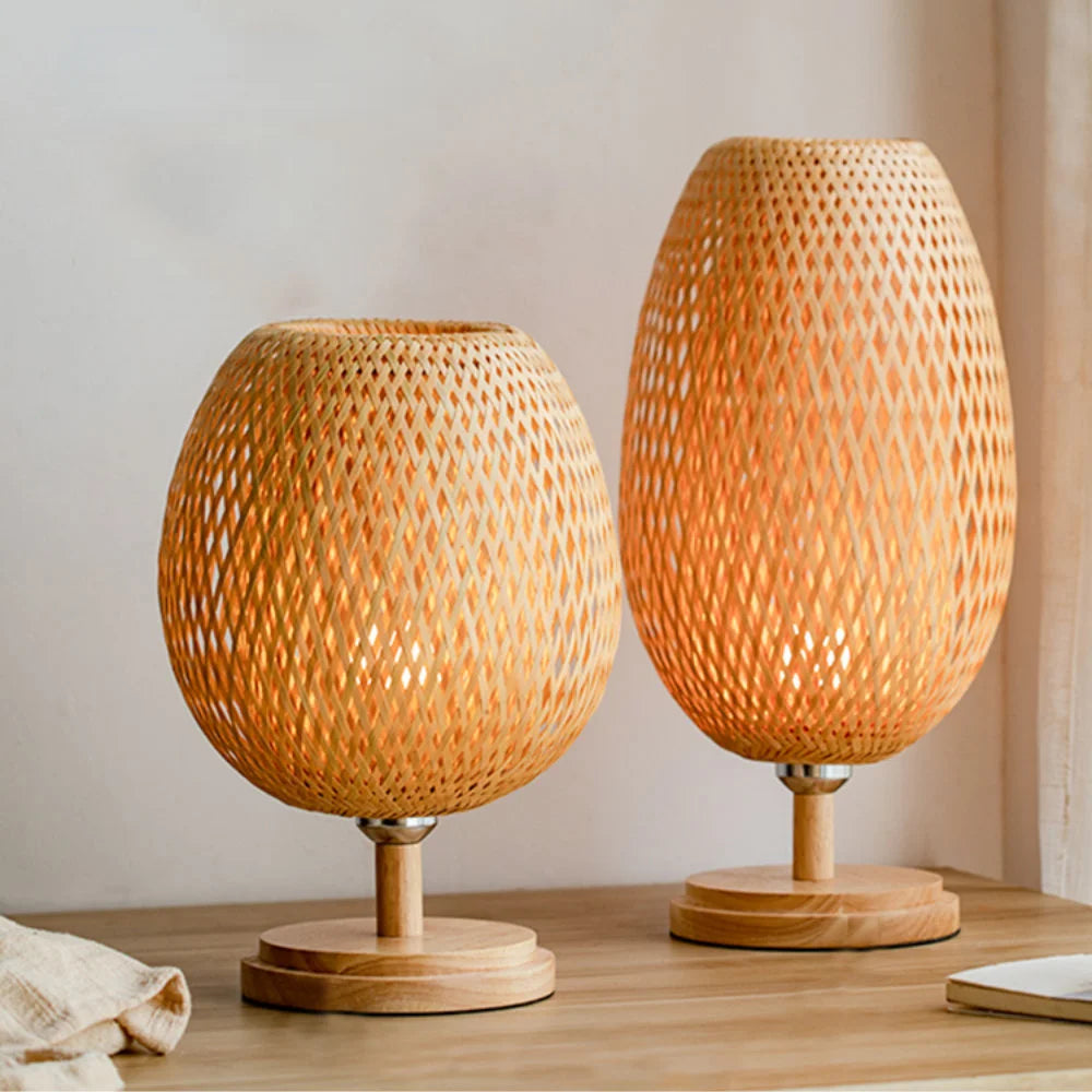 BowLift | Rattan lamp - Stepless dimmable basket lamp for bedroom and living room decoration