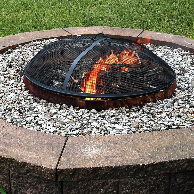 BowLift | Heavy Duty Steel Fire Pit Spark Screen with Handles - 24" Diameter