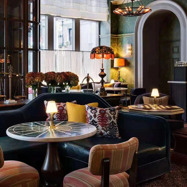 BowLift | Table Lamp with Gold Base and Fabric Shade