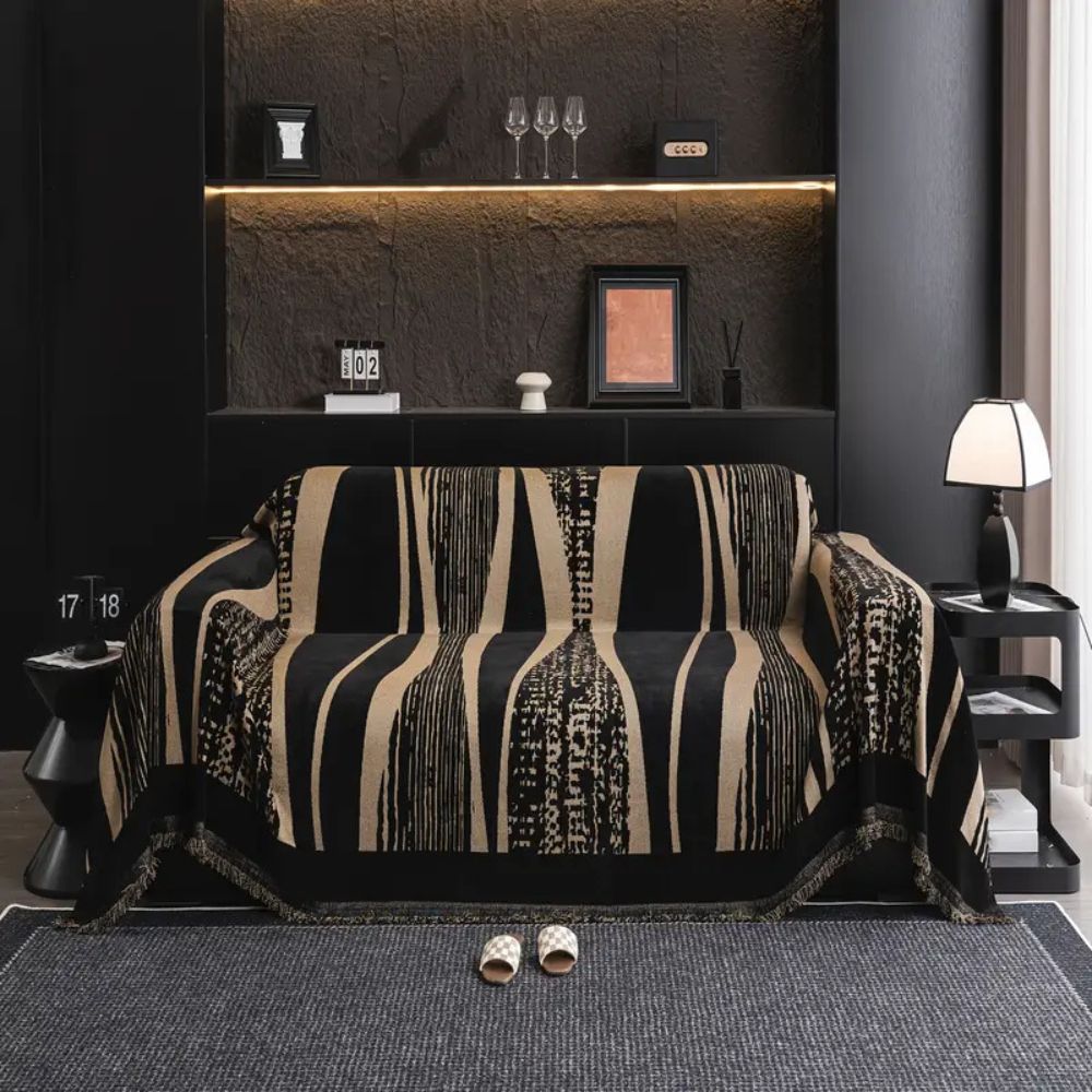 BowLift | Stone Bohemian Fringe Sofa Cover