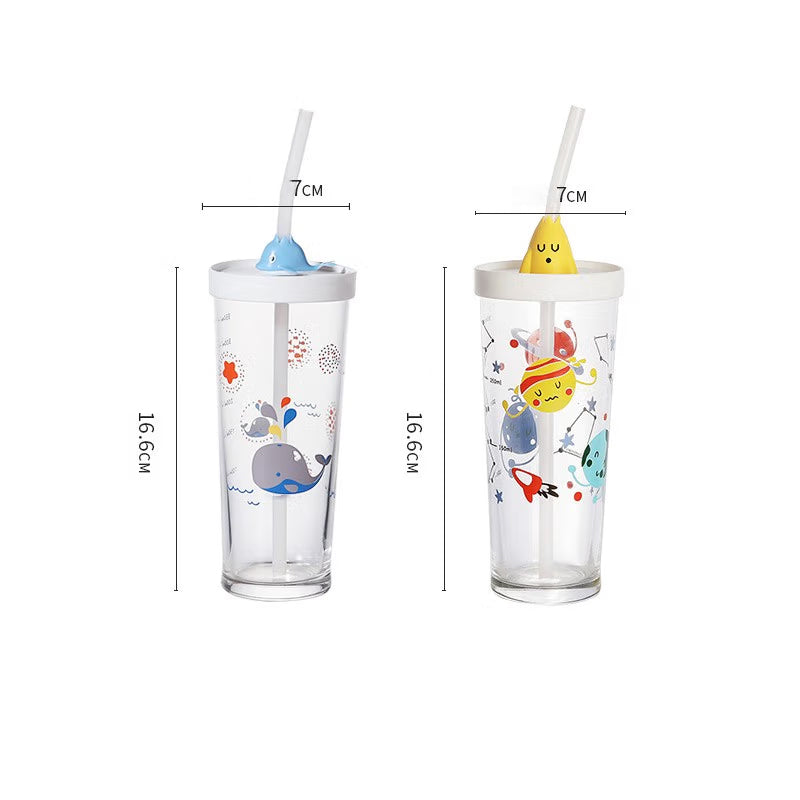 BowLift | Heat-Resistant Cold Water Cup, Color-Changing Straw Cup With Scale, Glass Water Cup, Juice Drink, Milk Cup, Buy One Get One Free
