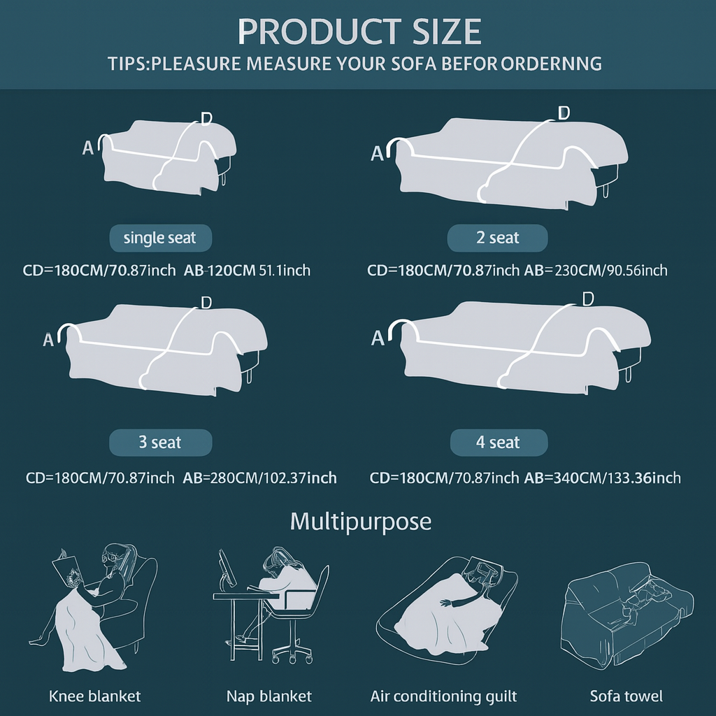 BowLift | Striped Chenille Black White Sofa Cover