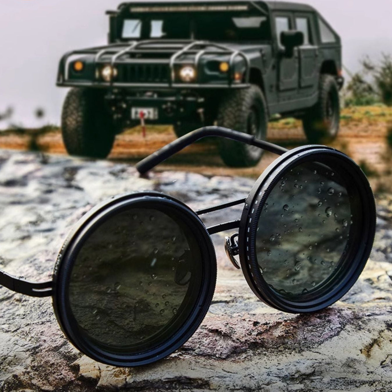 BowLift | VisionRound Polarized Sunglasses – Unisex Retro Design with Adjustable Light Filter