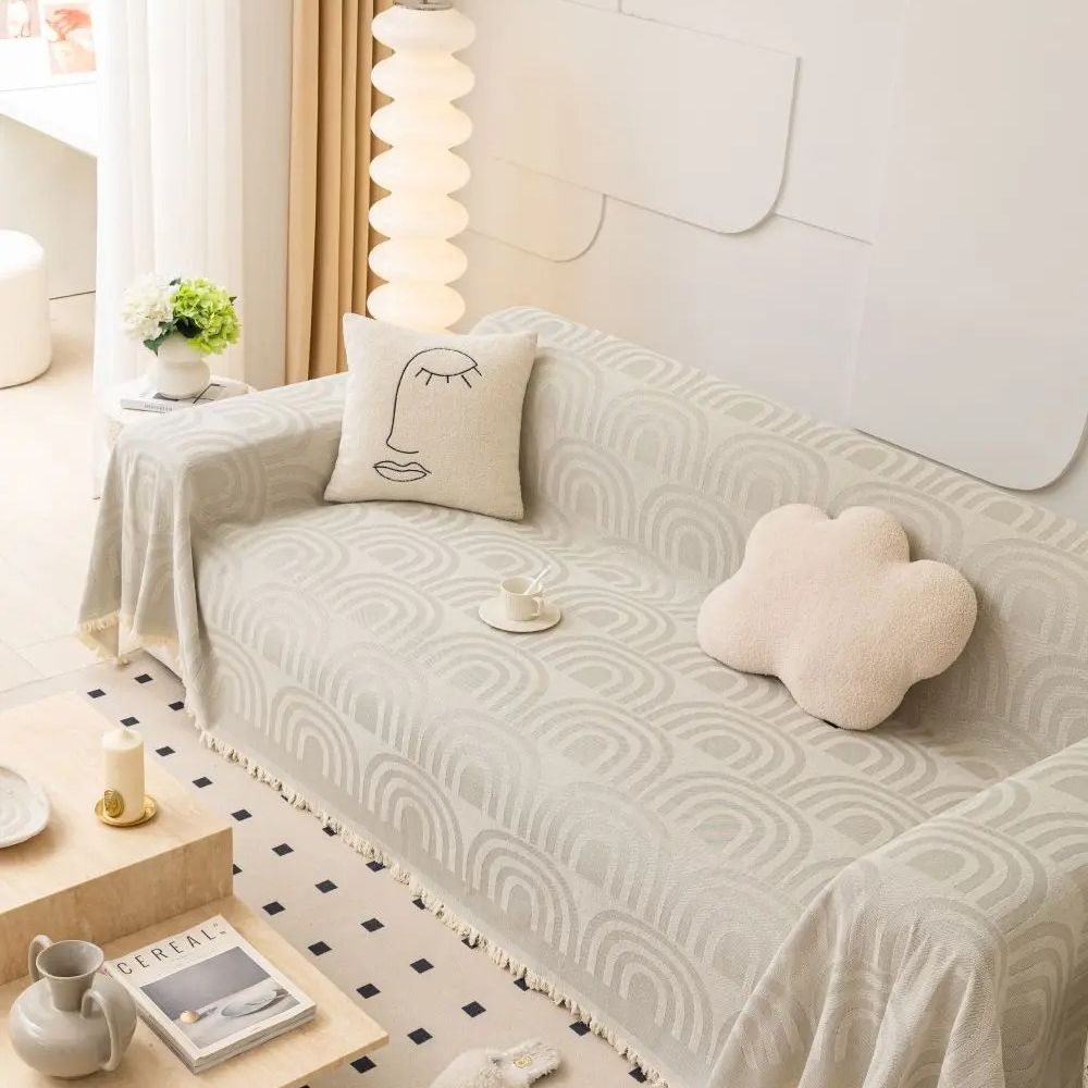 BowLift | Symmetrical Half-Arch Chenille Sofa Cover