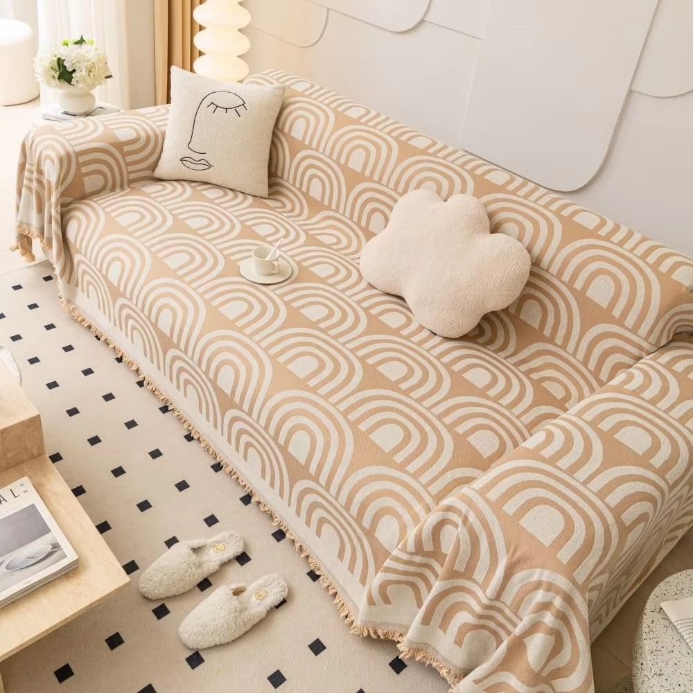 BowLift | Symmetrical Half-Arch Chenille Sofa Cover