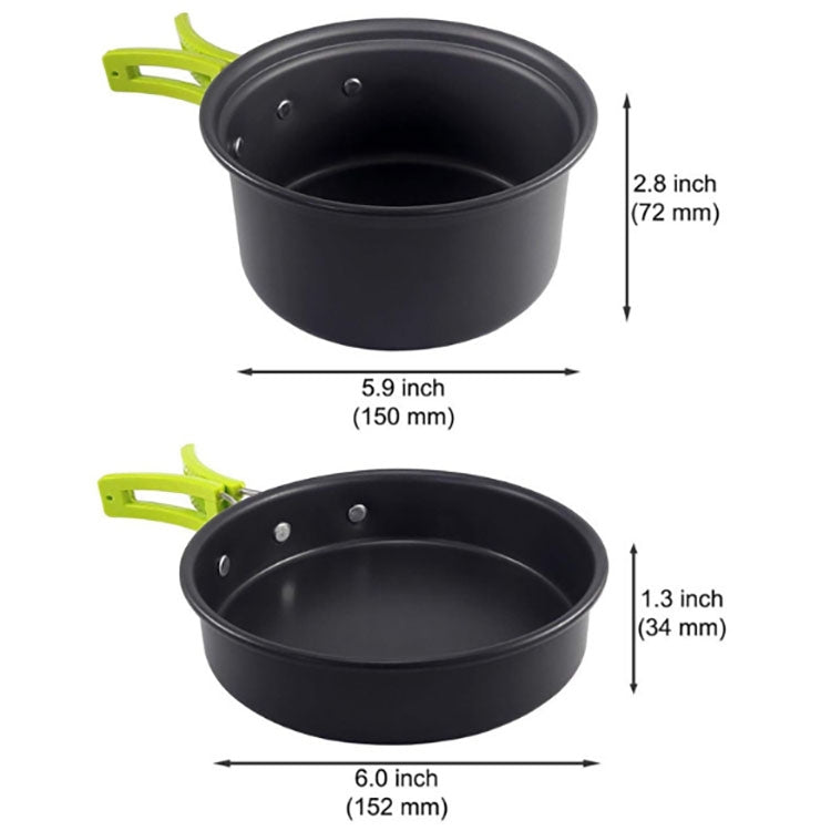 BowLift | Camping dishes Outdoor cookware set (Green)