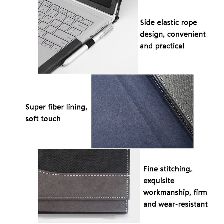 BowLift | PU Leather Laptop Case for Microsoft Surface Book 2 15 Inch (Gentleman Gray)