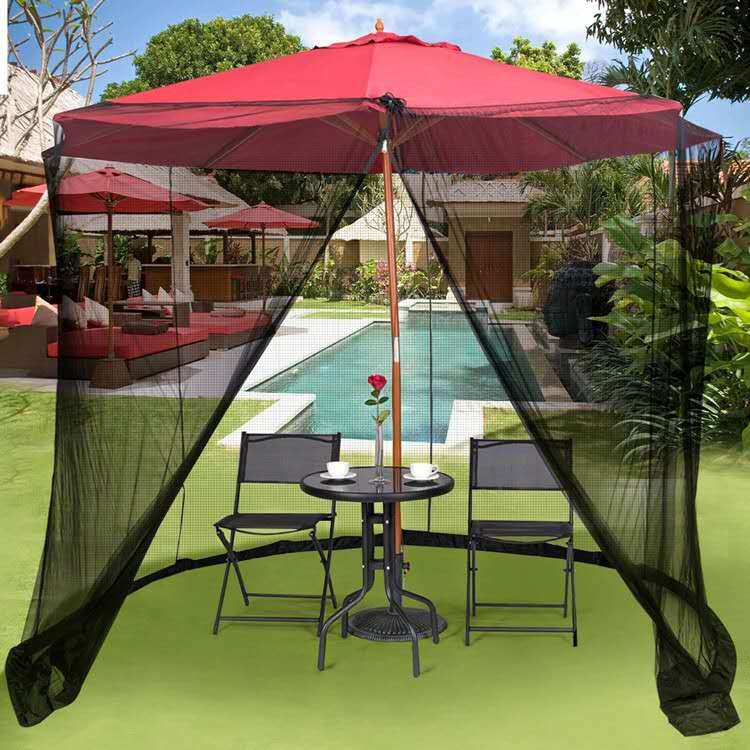 BowLift | HY-0205 300 x 230 cm Outdoor Sun Umbrella Anti-Mosquito Net Cover, Dimensions: Folding Tents (Black)
