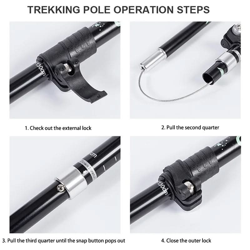 BowLift | Ultralight Telescoping Trekking Poles for Secure Grip While Hiking