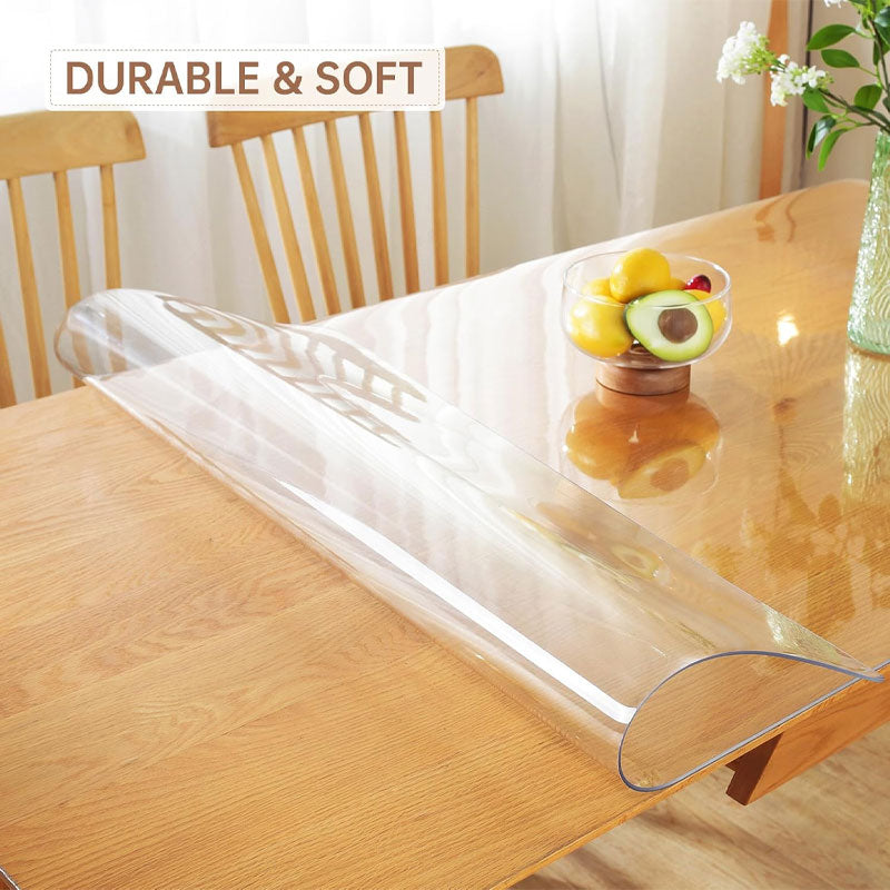 BowLift | 2 mm thick rectangular plastic table cover, PVC transparent table protector