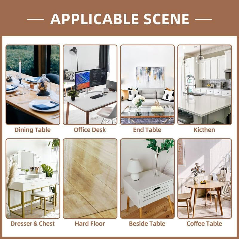 BowLift | 2 mm thick rectangular plastic table cover, PVC transparent table protector