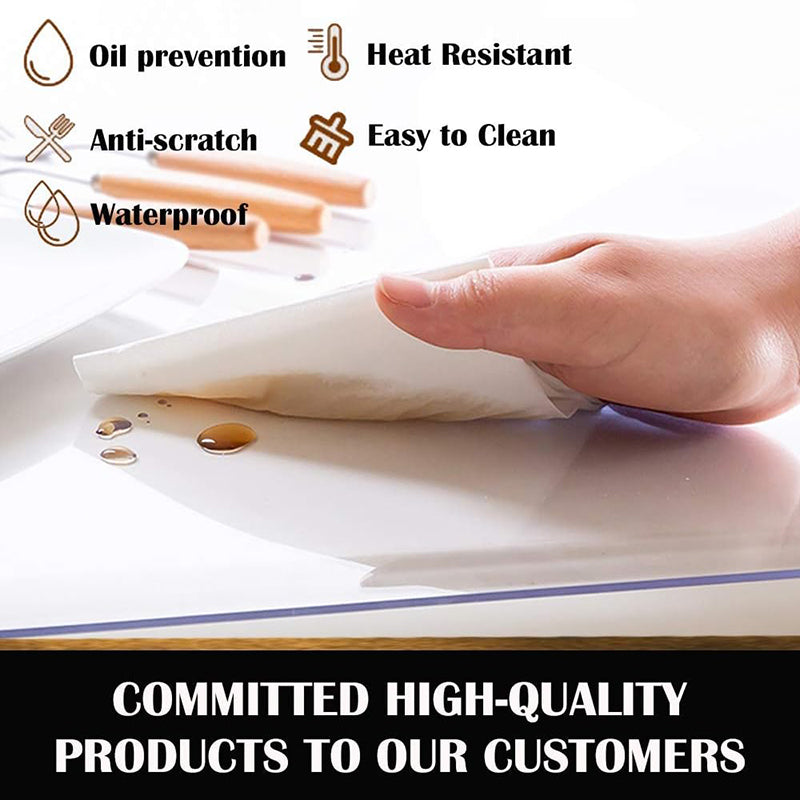 BowLift | 18X36 Inches 1.5mm Thicken Custom Clear Plastic Desktop Table Protector PVC Wipeable Furniture Kitchen Countertop Pad for Dining Living Room Coffee Mat