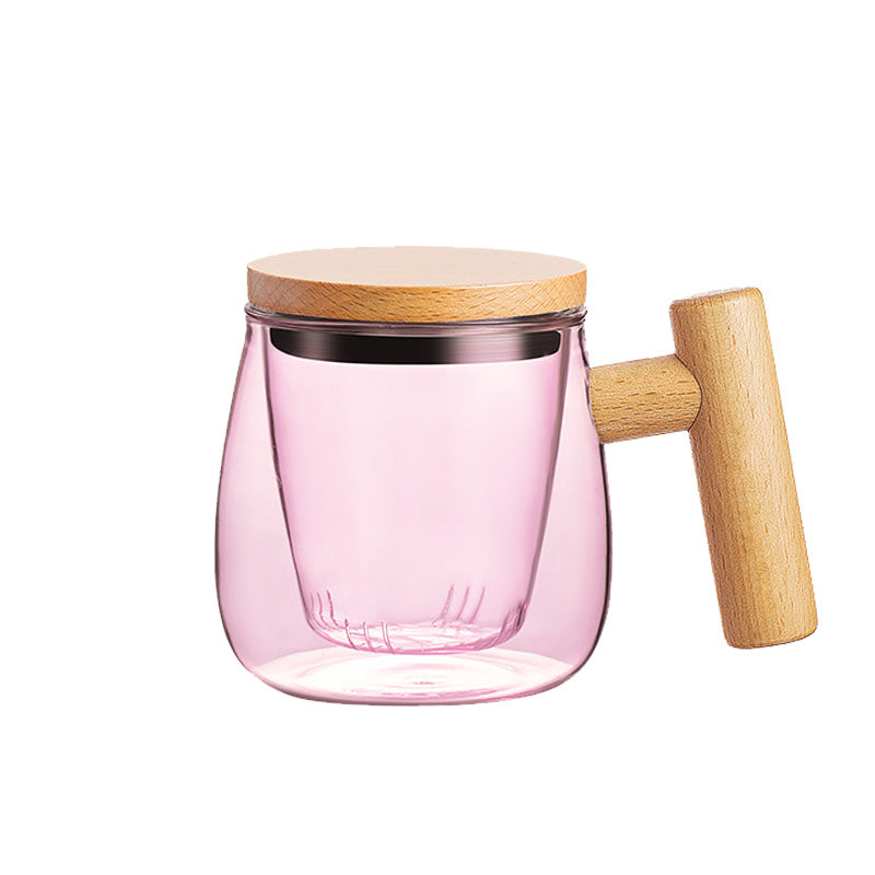 BowLift | High-Grade Glass Teacup For Women, Office Tea Cup, Tea And Water Separation Flower Teacup Fairy Cup