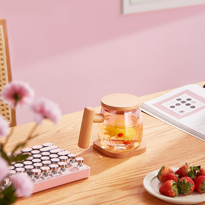 BowLift | High-Grade Glass Teacup For Women, Office Tea Cup, Tea And Water Separation Flower Teacup Fairy Cup