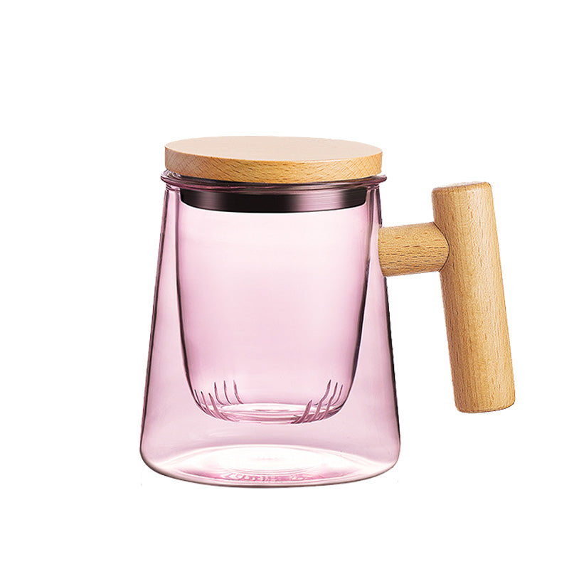 BowLift | High-Grade Glass Teacup For Women, Office Tea Cup, Tea And Water Separation Flower Teacup Fairy Cup