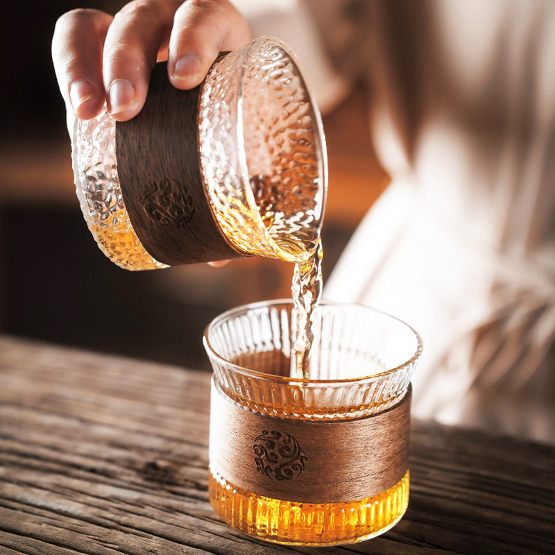 BowLift | Vertical Pattern Water Cup, Hammer Pattern Water Cup, High Borosilicate High Temperature Resistant And Anti-Scalding Household Glass Tea Cup, New Chinese Style High-Looking Tea Cup, Tea Cup