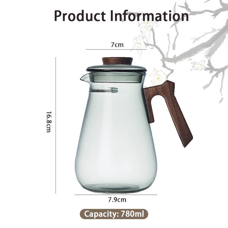 BowLift | Heat-Resistant Crescent Teapot, Glass Teapot With Integrated Tea Leakage Filter, Green Tea Cup Tea Divider, Fair Tea Separation Cup, Transparent Glass Teapot, High Borosilicate Large Capacity Teapot