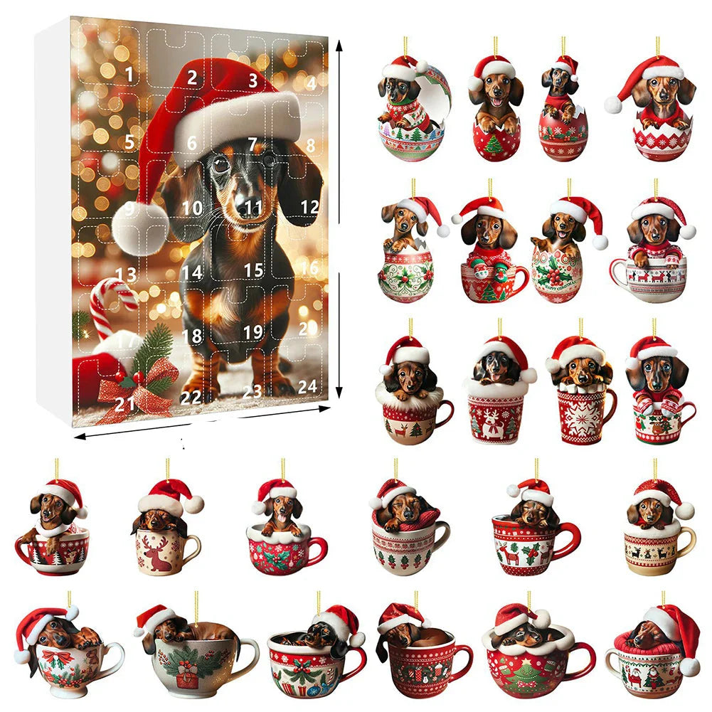 BowLift | Dachshund Advent Calendar 2024 – 24 Days Christmas Countdown with Funny Figures for Dog Lovers
