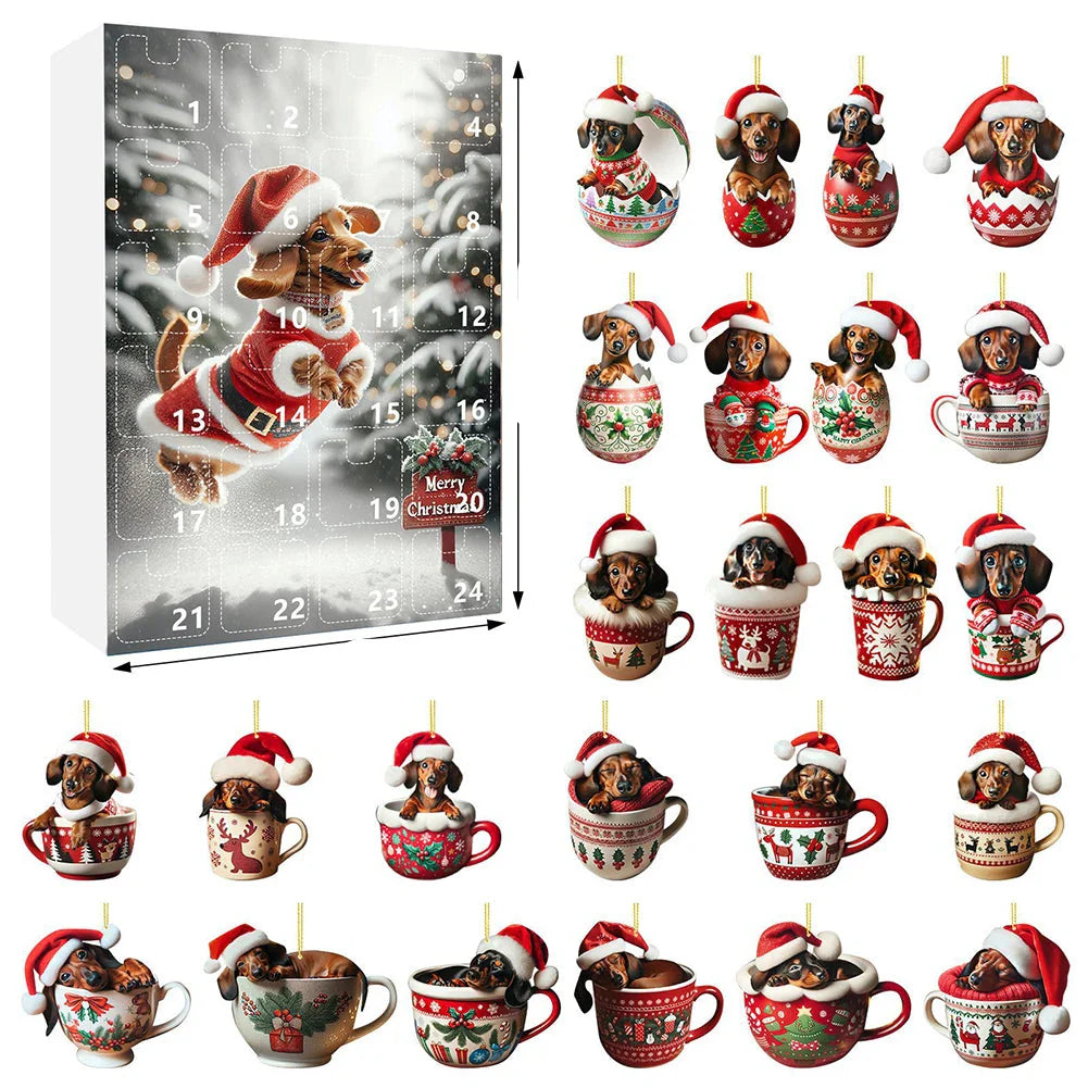 BowLift | Dachshund Advent Calendar 2024 – 24 Days Christmas Countdown with Funny Figures for Dog Lovers