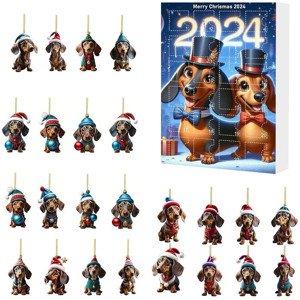 BowLift | Dachshund Advent Calendar 2024 – 24 Days Christmas Countdown with Funny Figures for Dog Lovers
