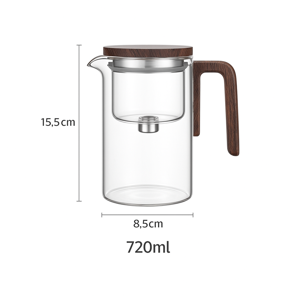 BowLift | Clarity Glass Teapot with Built-in Infuser – Heat-Resistant Tea Brewer for Loose Leaf Teas