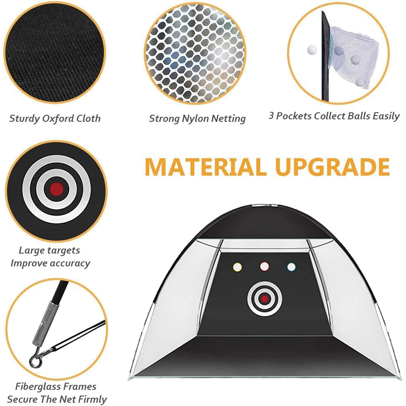 BowLift | Golf Net, 10x7ft Indoor Outdoor Home Golf Swing Training with Target and Carry Bag, for Men, Golf Lovers, Backyard Driving Chipping