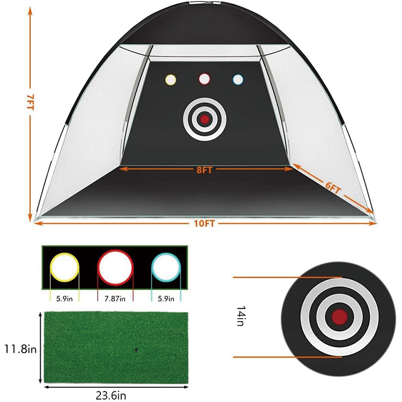 BowLift | Golf Net, 10x7ft Indoor Outdoor Home Golf Swing Training with Target and Carry Bag, for Men, Golf Lovers, Backyard Driving Chipping