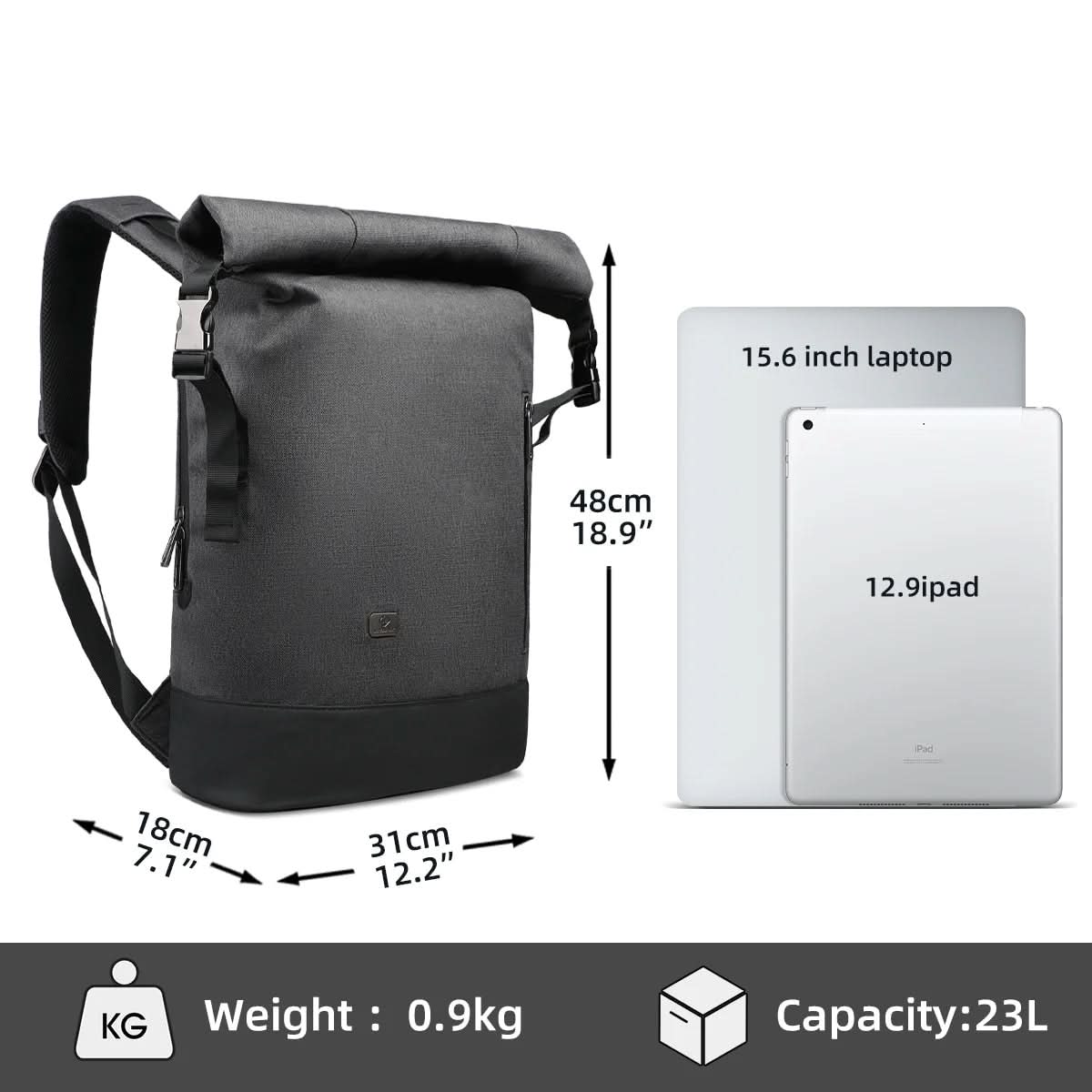 BowLift | Flexible Day Backpack with USB & Laptop Compartment