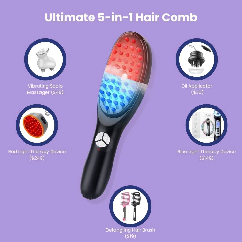 BowLift | 5-in-1 hair comb with massage & light therapy for healthier hair