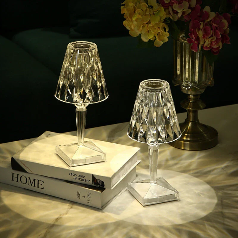 CrystalLuxe Table Lamp - Elegant Crystal Table Lighting Bowlift