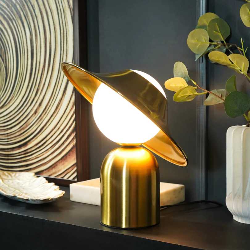 GoldAura Table Lamp - Elegant Golden Lighting for Home Bowlift
