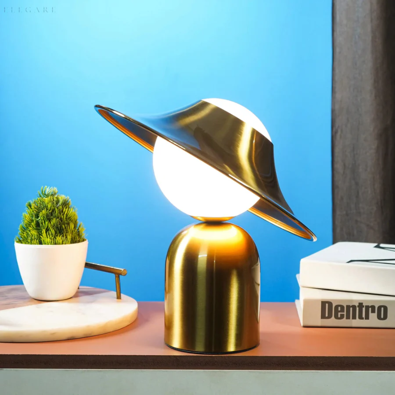GoldAura Table Lamp - Elegant Golden Lighting for Home Bowlift