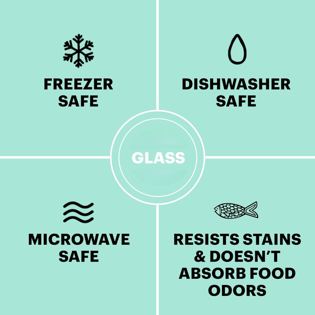 BowLift | GLASSKEER STORAGE SET – 12-piece glass storage set with click lids for freshness & sustainable kitchen organization