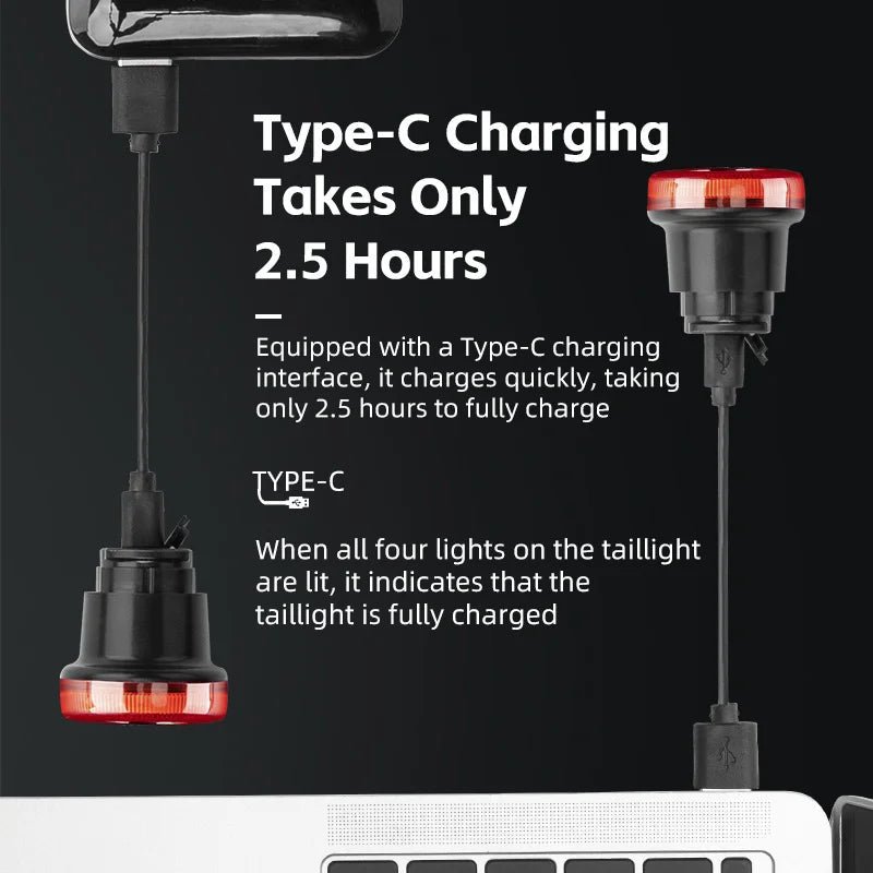 BowLift | Intelligent, USB-C rechargeable bicycle rear light with IPX6 water protection and 300° visibility