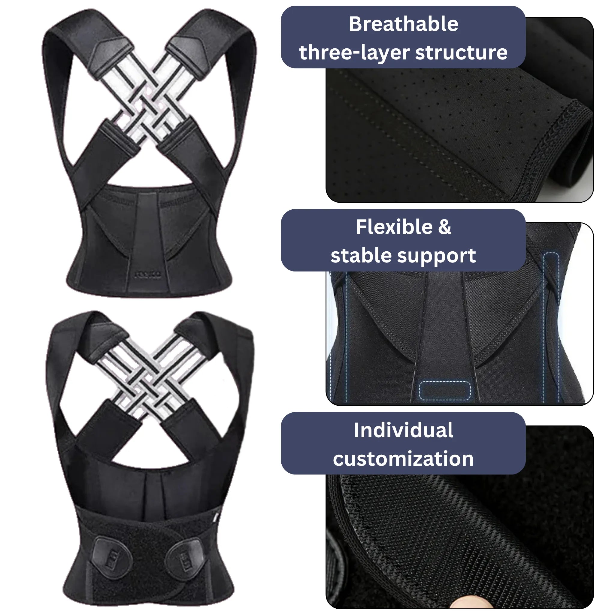 BowLift | Back Support and Posture Corrector | Adjustable, Comfortable & Ideal for Improving Confidence and Posture