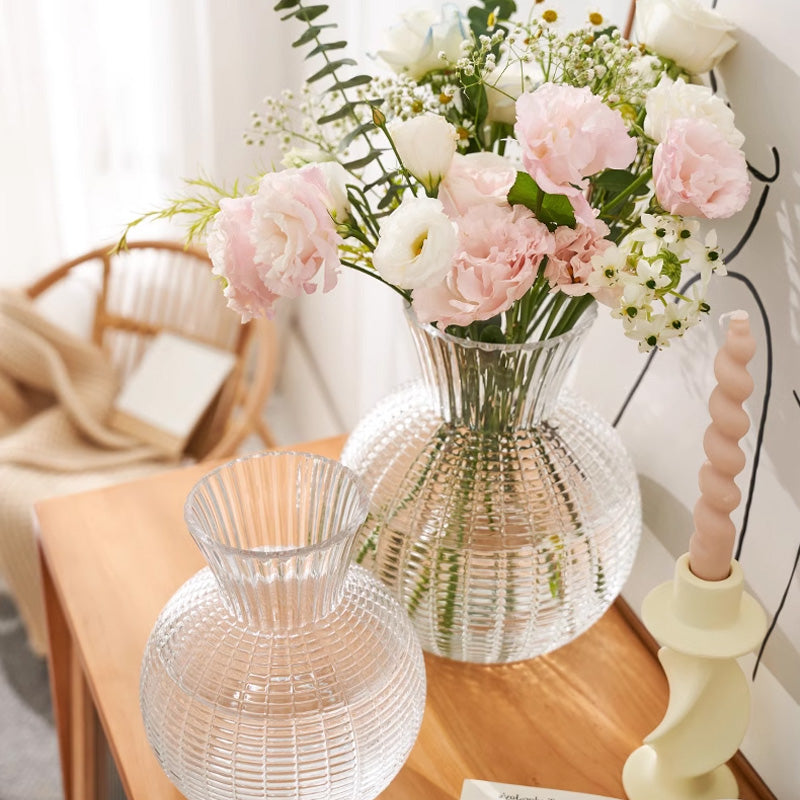 BowLift | Light Luxury High-End Glass Vase, Living Room Flowers Transparent Flower Arrangement
