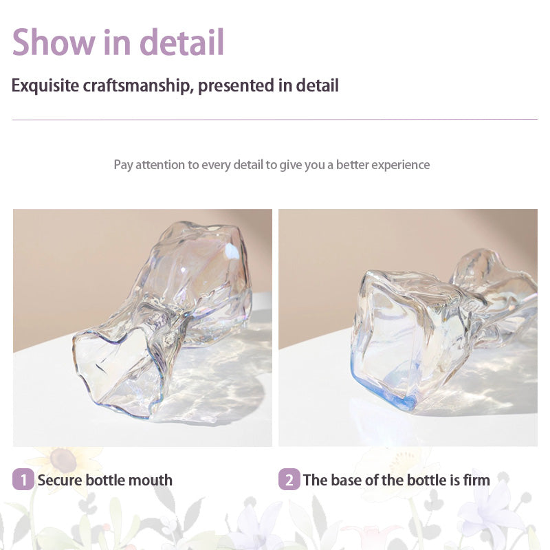 BowLift | Simple And Creative Irregular Vases, Transparent Glass Vases, Living Room Desktop Flower Arrangements And Water Nourishment Decorative Ornaments