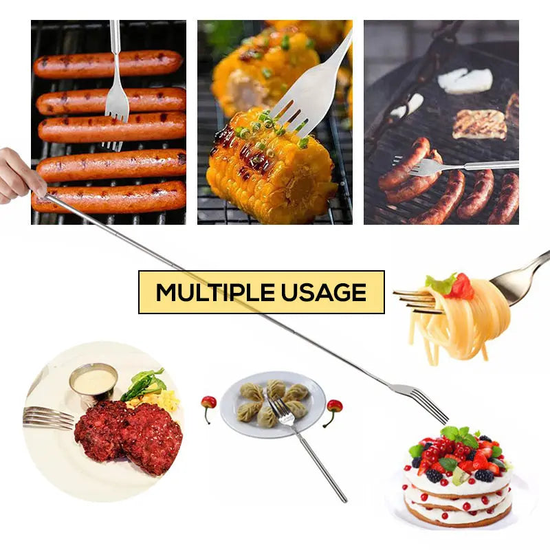 BowLift | Adjustable Stainless Steel Cutlery Set with Extendable Fork and Spoon