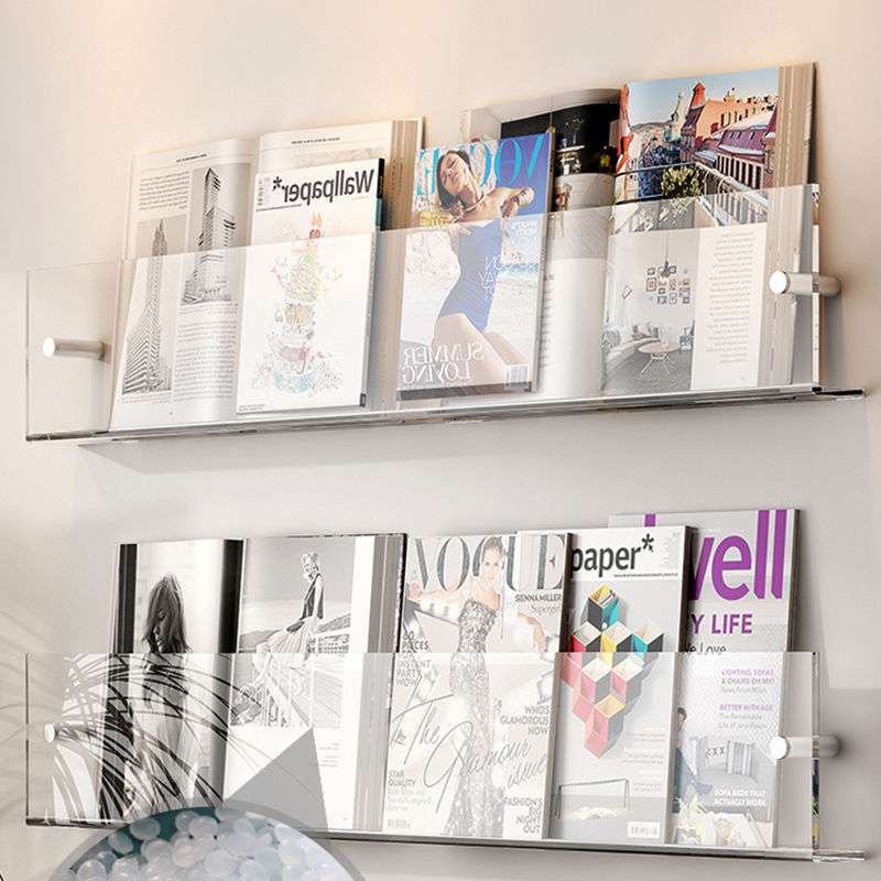 BowLift | Acrylic Wall-mounted Floating Magazine Rack