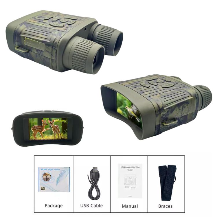 OptiClear | Night Vision Binoculars | 1000ft Infrared Digital System | HD Display for Hunting & Surveillance | 1080p Video Recording