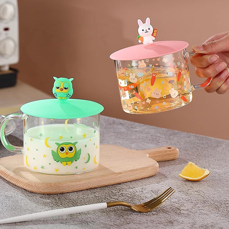 BowLift | High-Quality Glass Water Cup High Temperature Resistance Milk Coffee Drinking Cup With Lid