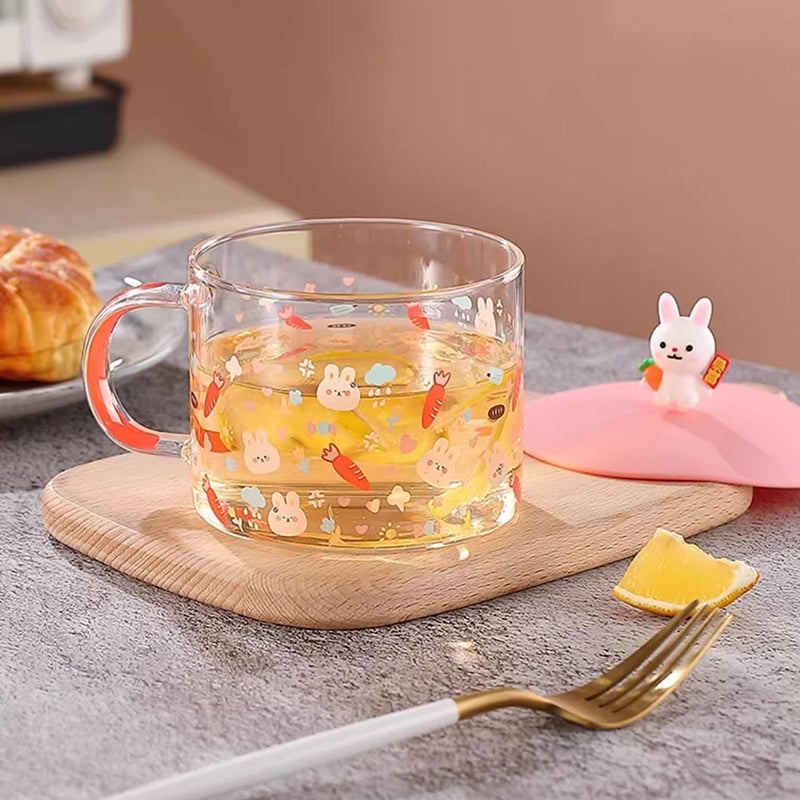 BowLift | High-Quality Glass Water Cup High Temperature Resistance Milk Coffee Drinking Cup With Lid