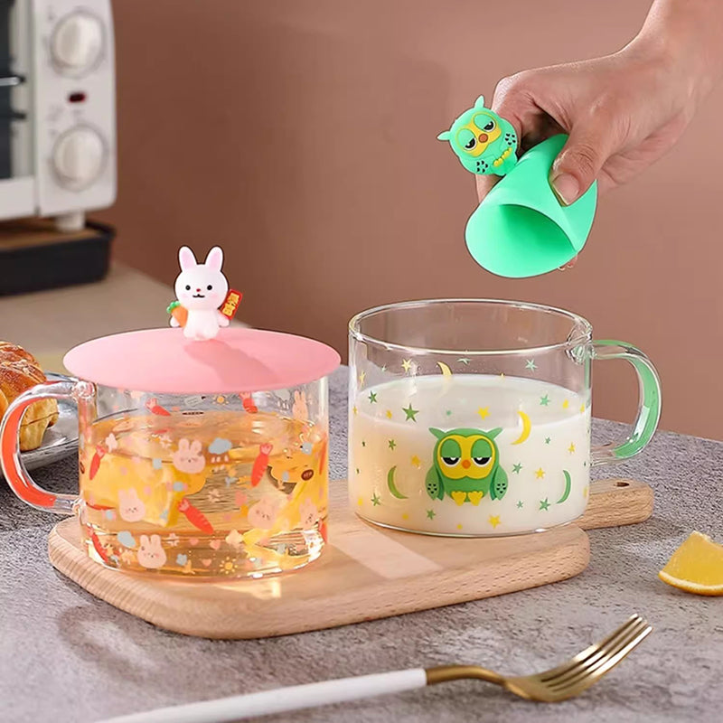 BowLift | High-Quality Glass Water Cup High Temperature Resistance Milk Coffee Drinking Cup With Lid