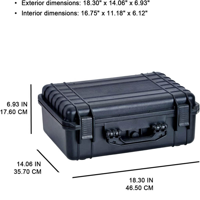BowLift | Waterproof Hard Case IP67 Waterproof Protective Case Hard Camera Case with customizable foam18.5 x14.06x6.93inches black