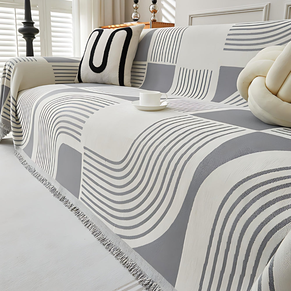 BowLift | Wavy Stripe Boho Sofa Cover