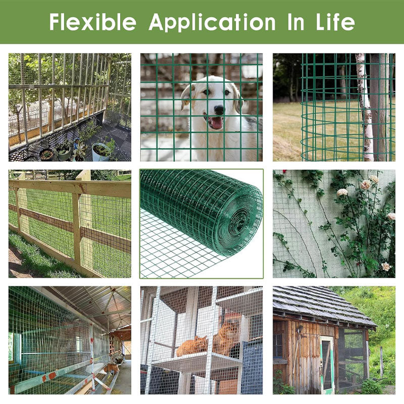 BowLift | Welded Wire Roll, 24 Inch x 100 Ft Green Wire Mesh Fence, Suitable For Garden Fencing, Poultry Netting For Rabbit/Duck/Chicken Coop