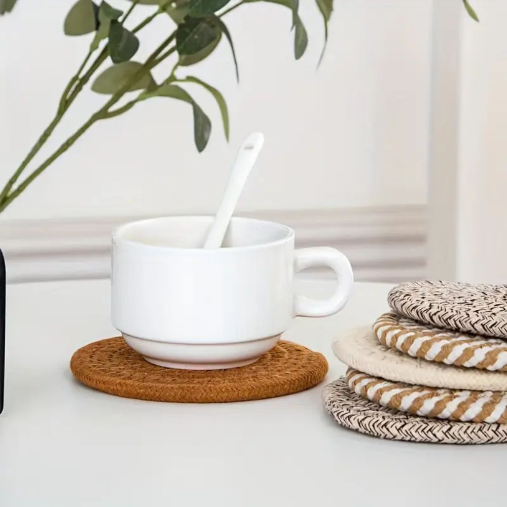 BowLift | Woven Whirl Coaster Set | 8Pcs Set