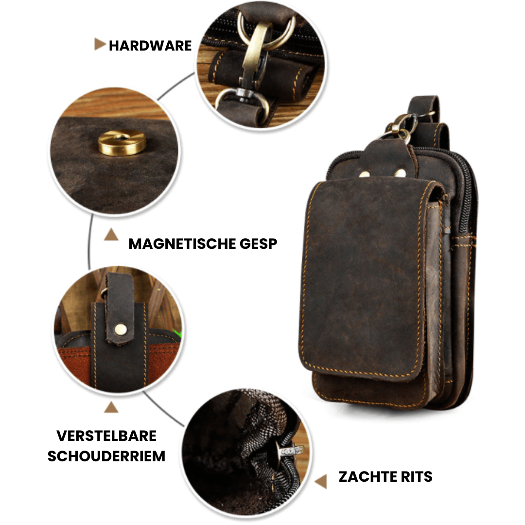 Genuine Leather Men's Hip Bag